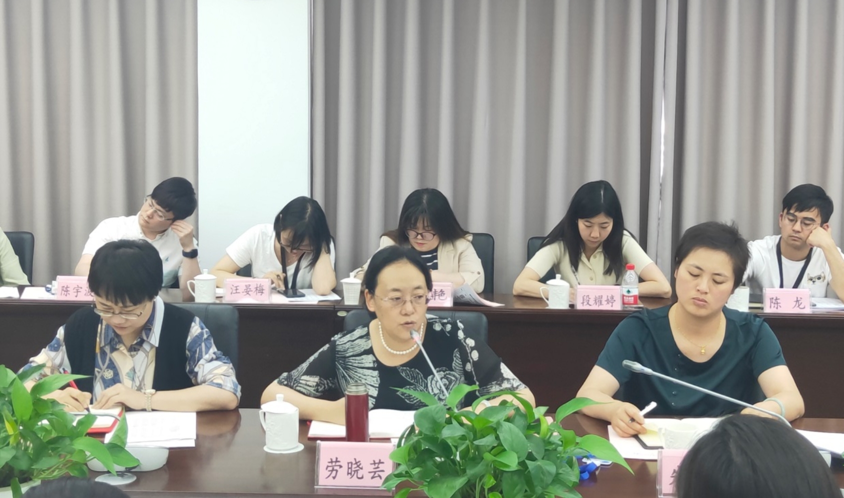 图为劳晓芸发表讲话 图为劳晓芸发表讲话
