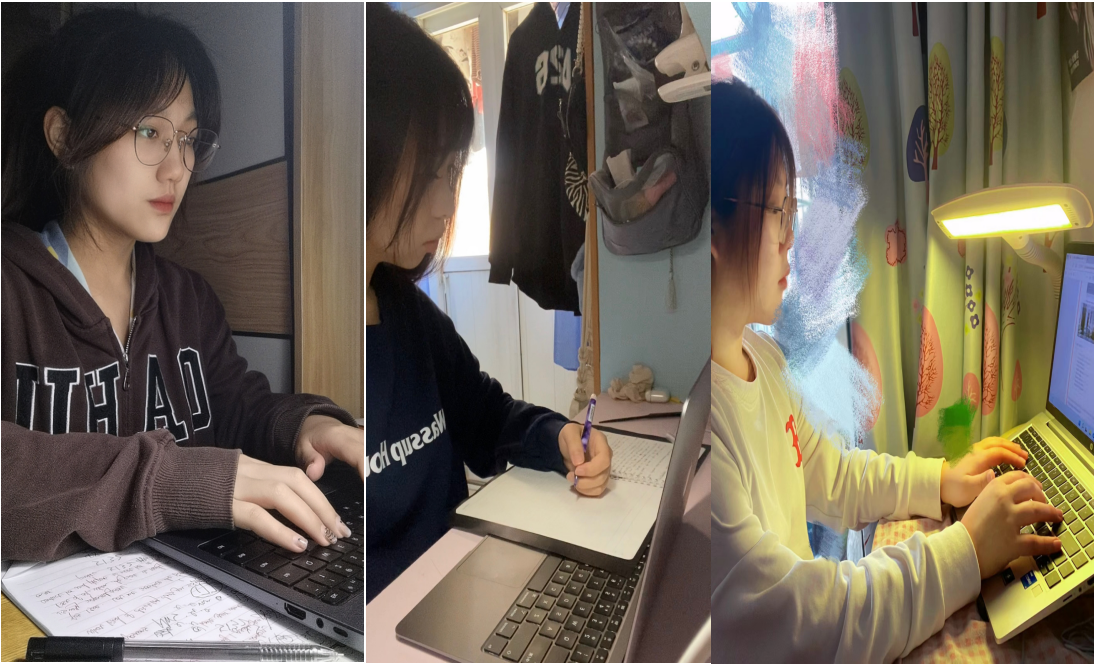 图为集训选手认真听取教练线上指导 图为集训选手认真听取教练线上指导